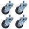 Bk Resources 3-inch Threaded Stem Casters, Gray Rubber Wheels, Top Lock Brake, 300lb Capacity, 4PK 3SBR-5ST-GR-PS4 - alternate 3